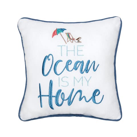 Ocean Is My Home Small/Petite Accent Pillow, 10" x 10"
