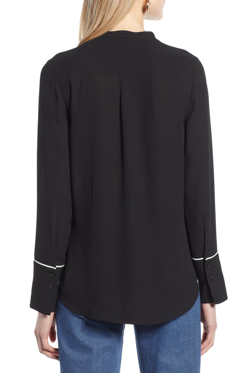Halogen<sup>®</sup> Piping Detail Blouse, Alternate, color,