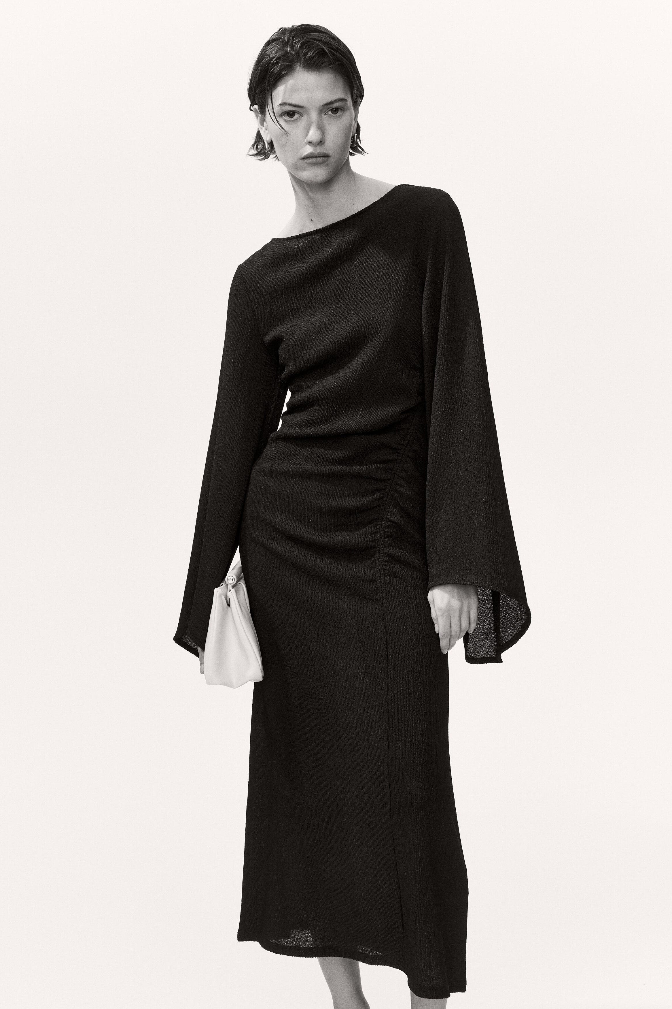Trumpet-sleeved Jersey Dress - image 2