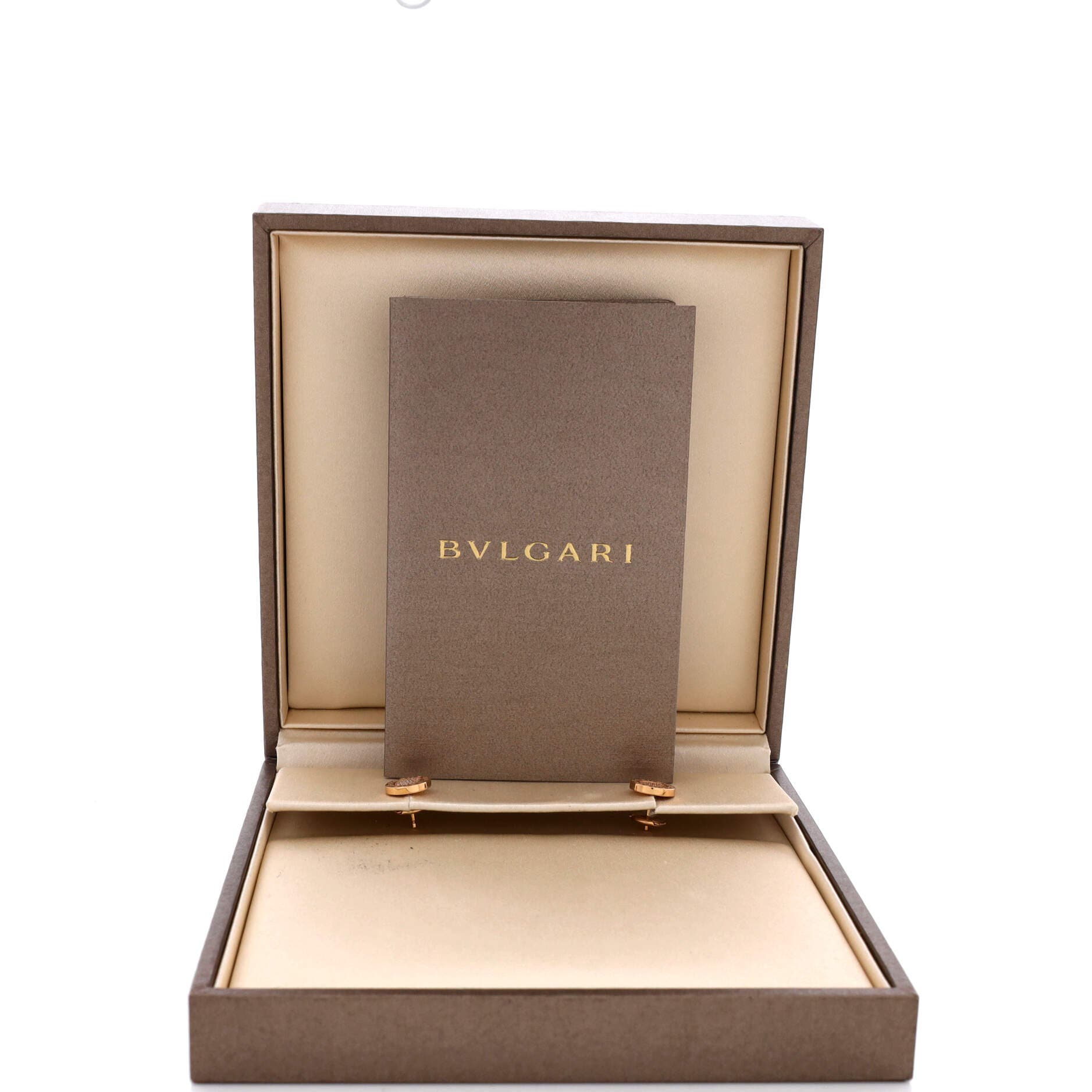 Bvlgari Bvlgari Stud Earrings 18K Rose Gold and Diamonds, Alternate, color, Metallic Gold