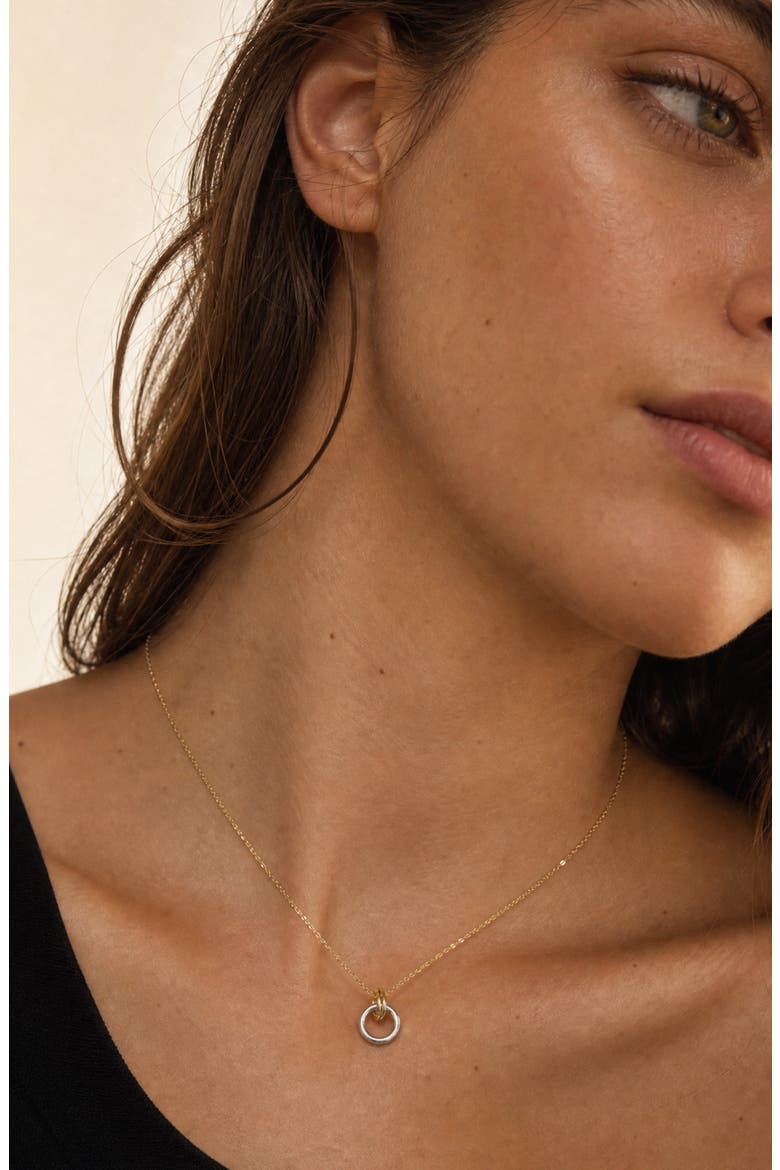 Knot Drop Pendant Necklace, Alternate, color, TWO TONE