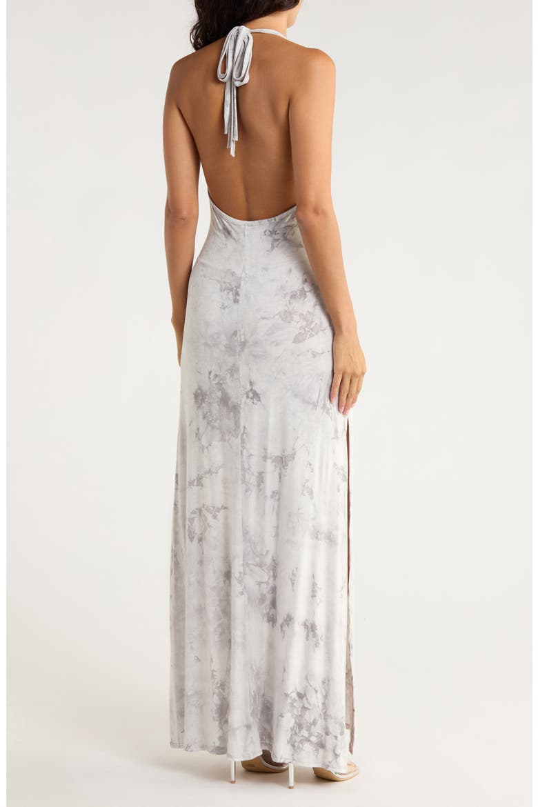 Plunging V-Neck Maxi Dress, Alternate, color, HEATHER GREY