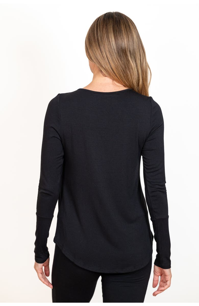 JJwinks Full Moon Built-In Shelf Lounge & Sleep Long Sleeve Top, Alternate, color, Black