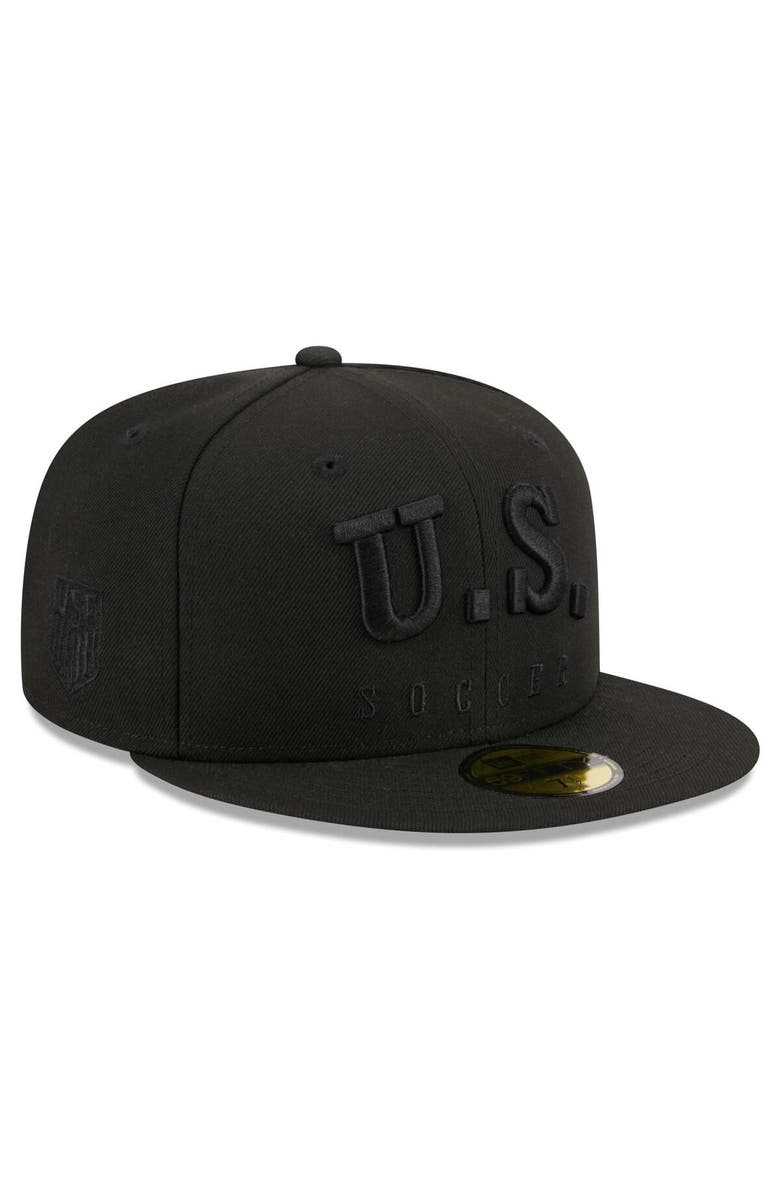 New Era Men's New Era Black USMNT Text 59FIFTY Fitted Hat, Main, color, Black