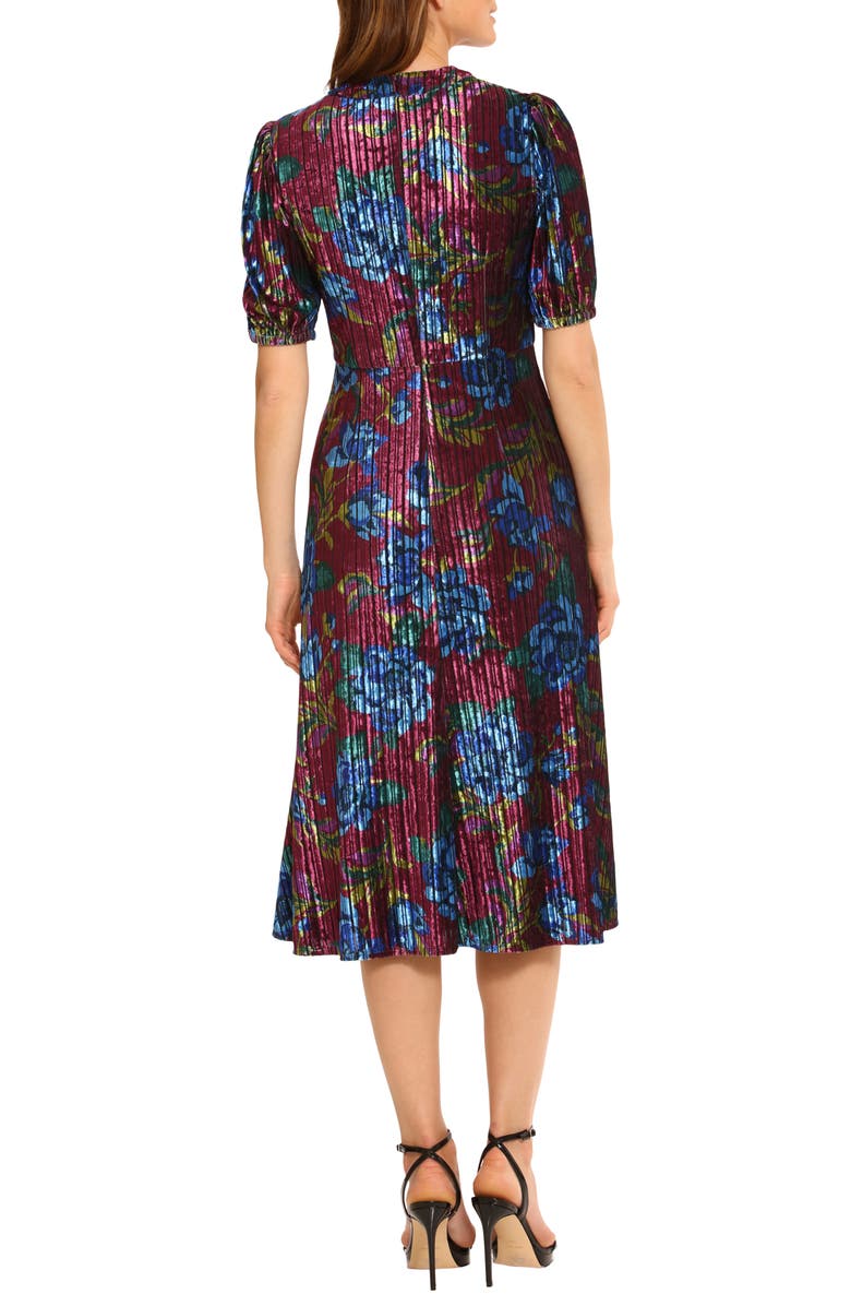 Maggy London Floral Velvet Midi Dress, Alternate, color, 