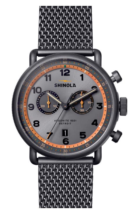 The Canfield Chronograph Mesh Strap Watch, 43mm