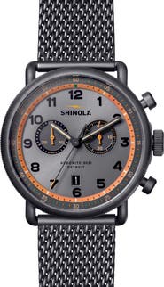Shinola The Canfield Chronograph Mesh Strap Watch, 43mm