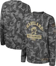 COLOSSEUM Youth Colosseum Camo Maryland Terrapins OHT Military Appreciation Dark Star Long Sleeve T-Shirt