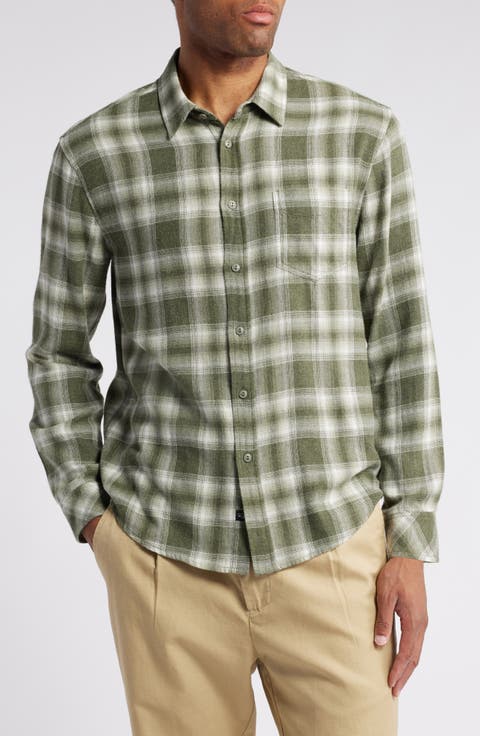 Lennox Plaid Cotton Blend Button-Up Shirt