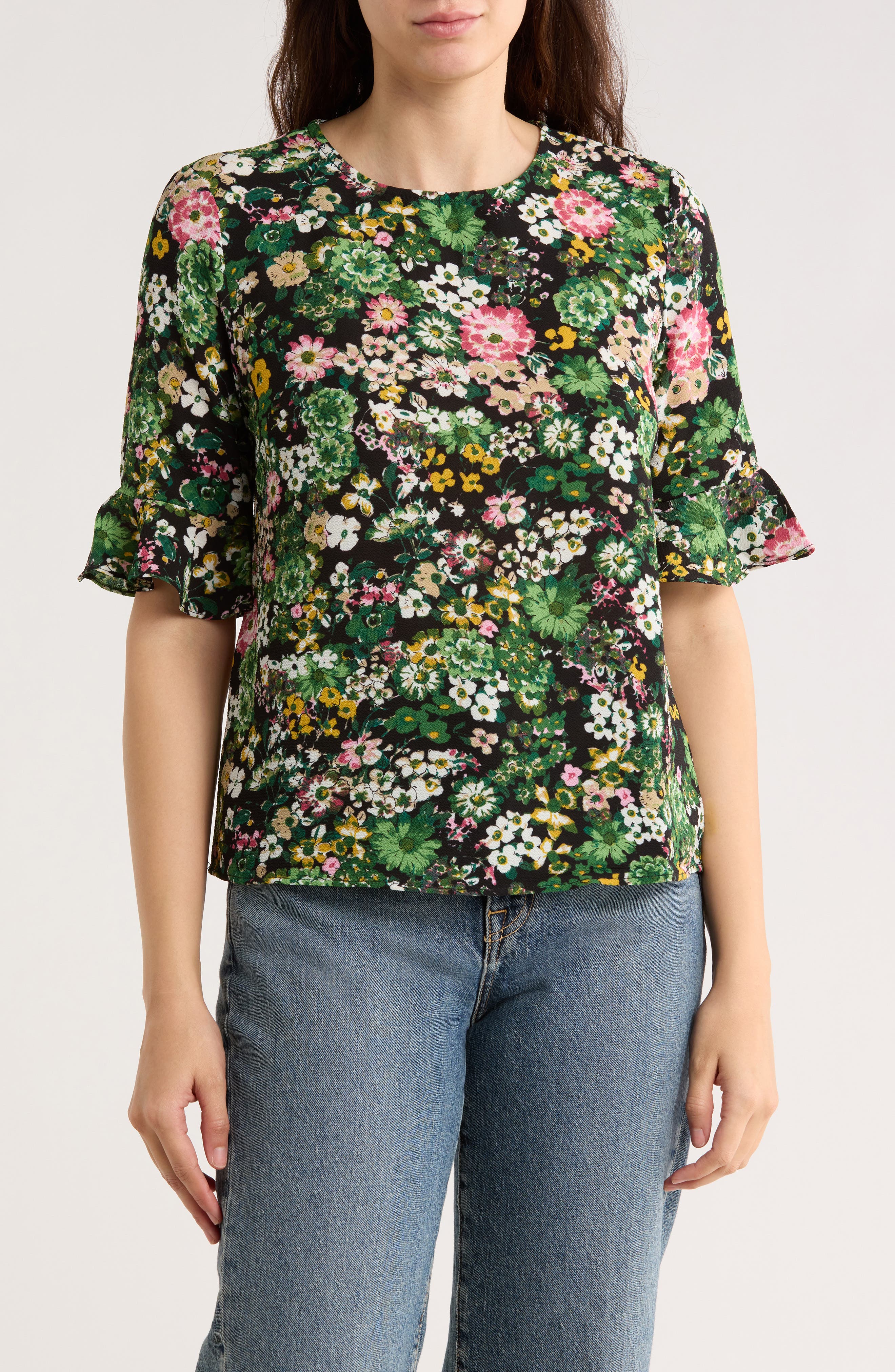 CeCe Ruffle Sleeve Top