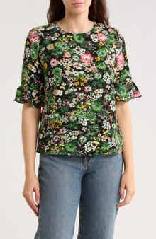 CeCe Ruffle Sleeve Top