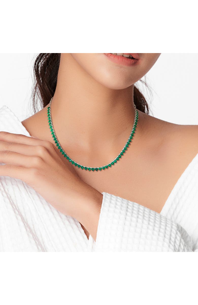 Julianna B. Lab-Created Emerald Tennis Necklace, Alternate, color, Emerald