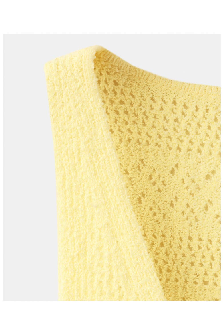 Crocheted Button Front Vest, Alternate, color, YELLOW