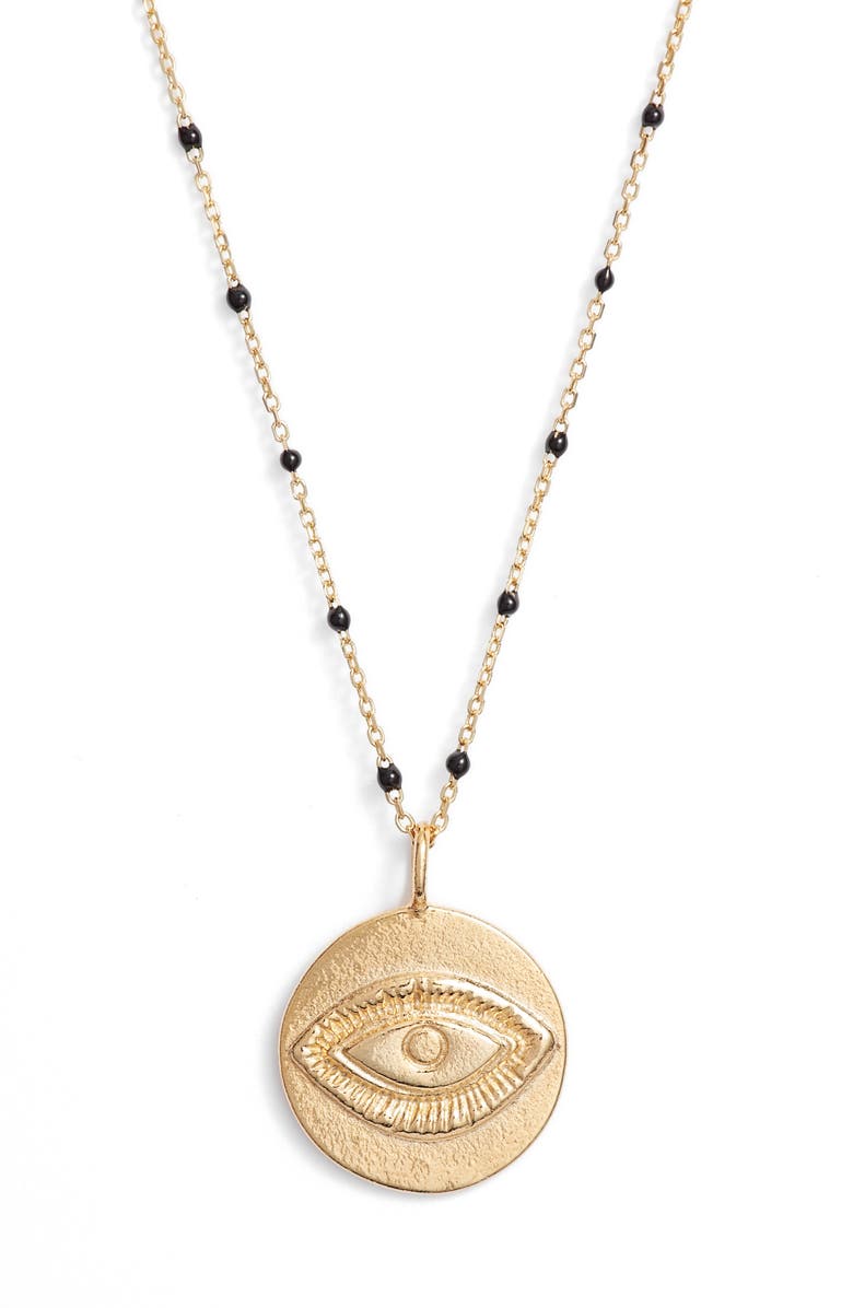 Argento Vivo Sterling Silver Argento Vivo Evil Eye Pendant Station Necklace, Main, color, 