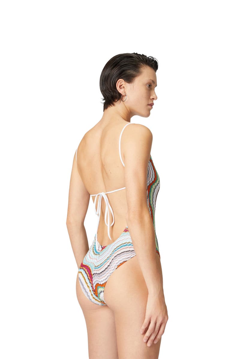 Missoni One-piece Swimsuit With Lamé Wave Pattern, Alternate, color, Multicoloured