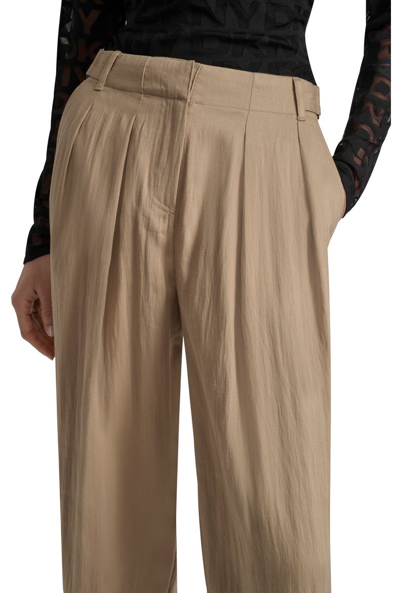 Weathered Twill Pleated Pants, Alternate, color, TRAVERTINE
