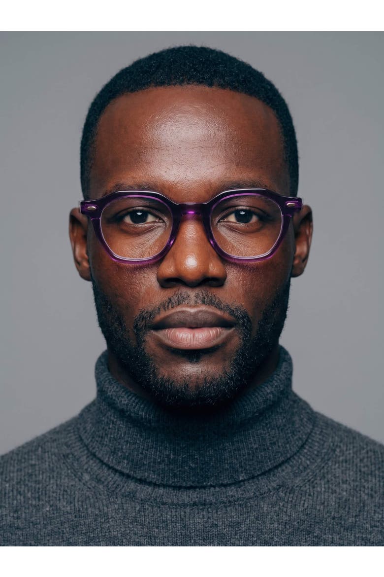Haze 46mm Geometric Eyeglasses, Alternate, color, Smoked Violet