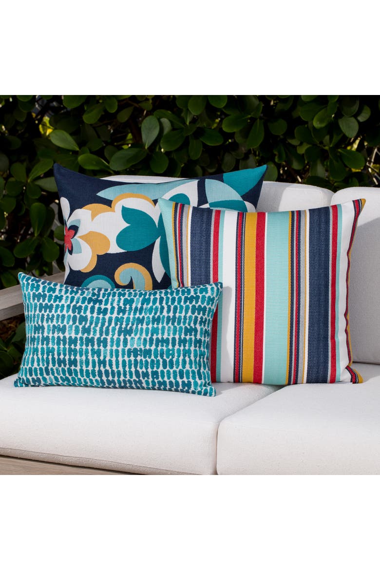 Floral Impact Jacquard Indoor & Outdoor Woven Accent Pillow, Alternate, color, Multi