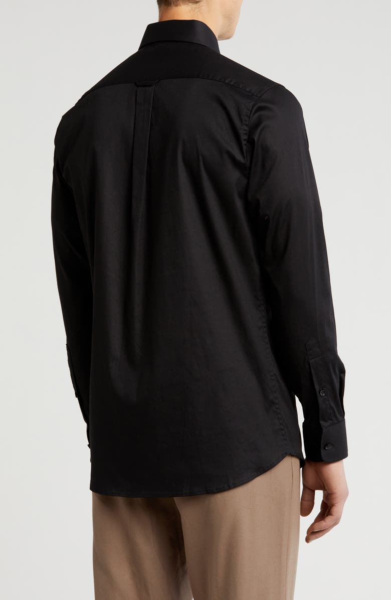 Scotch & Soda Modern Fit Stretch Cotton Dress Shirt, Alternate, color, Black