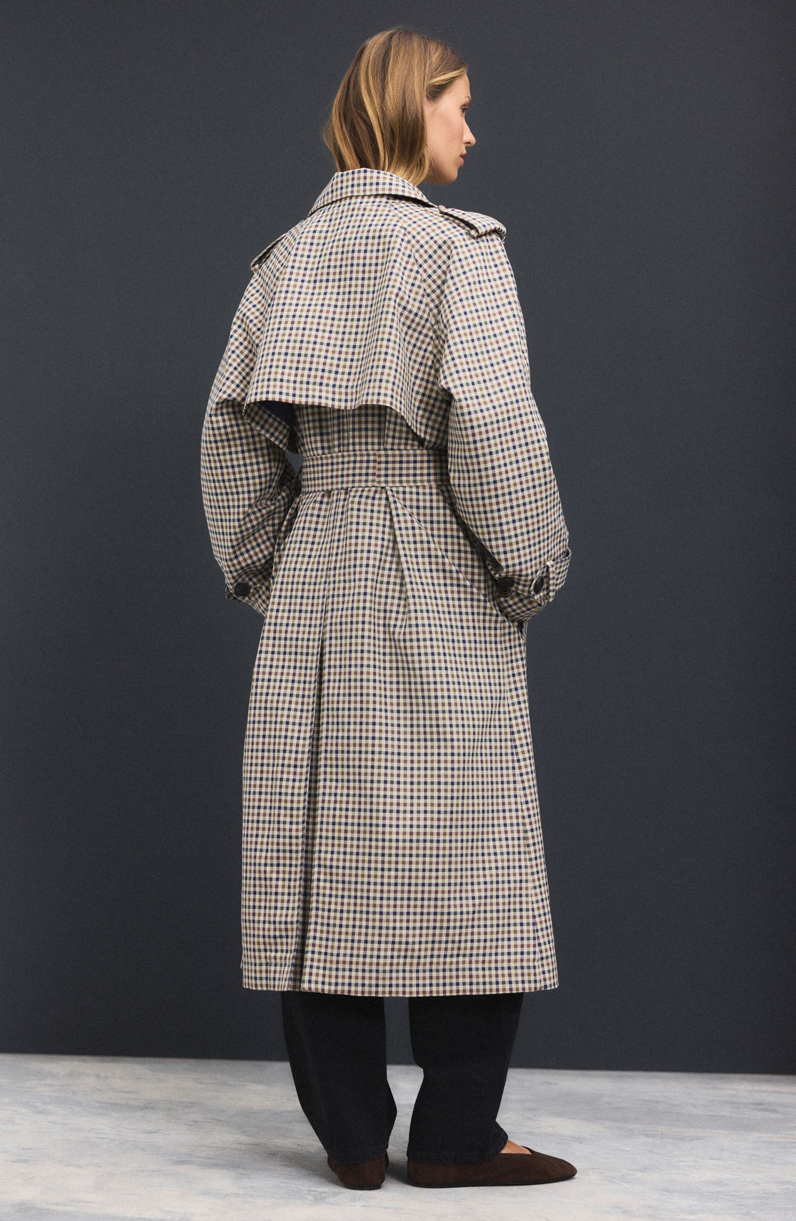 DOUBLE SHADE TRENCH COAT(－) Check Double Breasted Trench Coat (Women) | Nordstrom