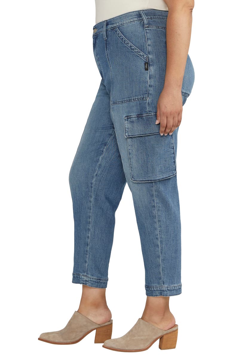 Silver Jeans Co. High Waist Ankle Cargo Jeans, Alternate, color,