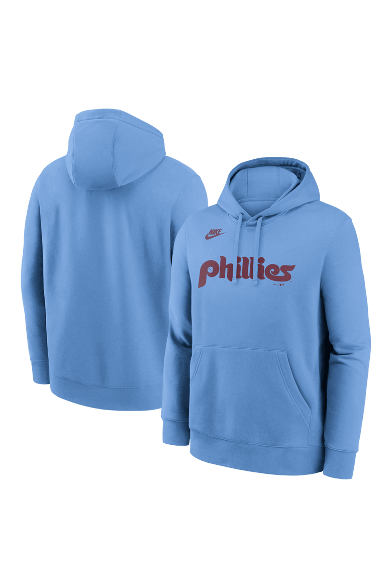 Men's Nike Light Blue Philadelphia Phillies Cooperstown Collection Wordmark Club Hoodie, Main, color, Light Blue