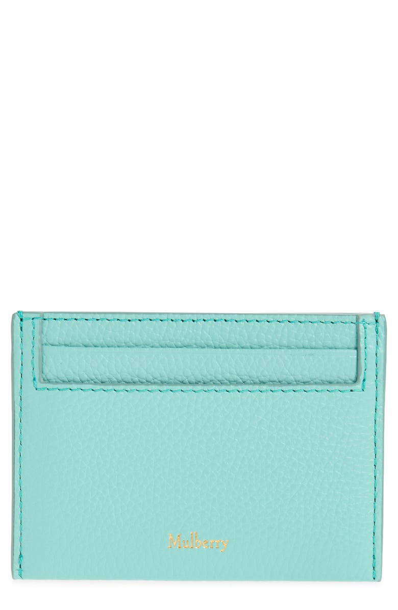 Mulberry Leather Card Case, Main, color, Marina Blue