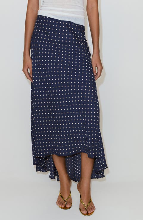 Flippy Polka Dot High-Low Skirt