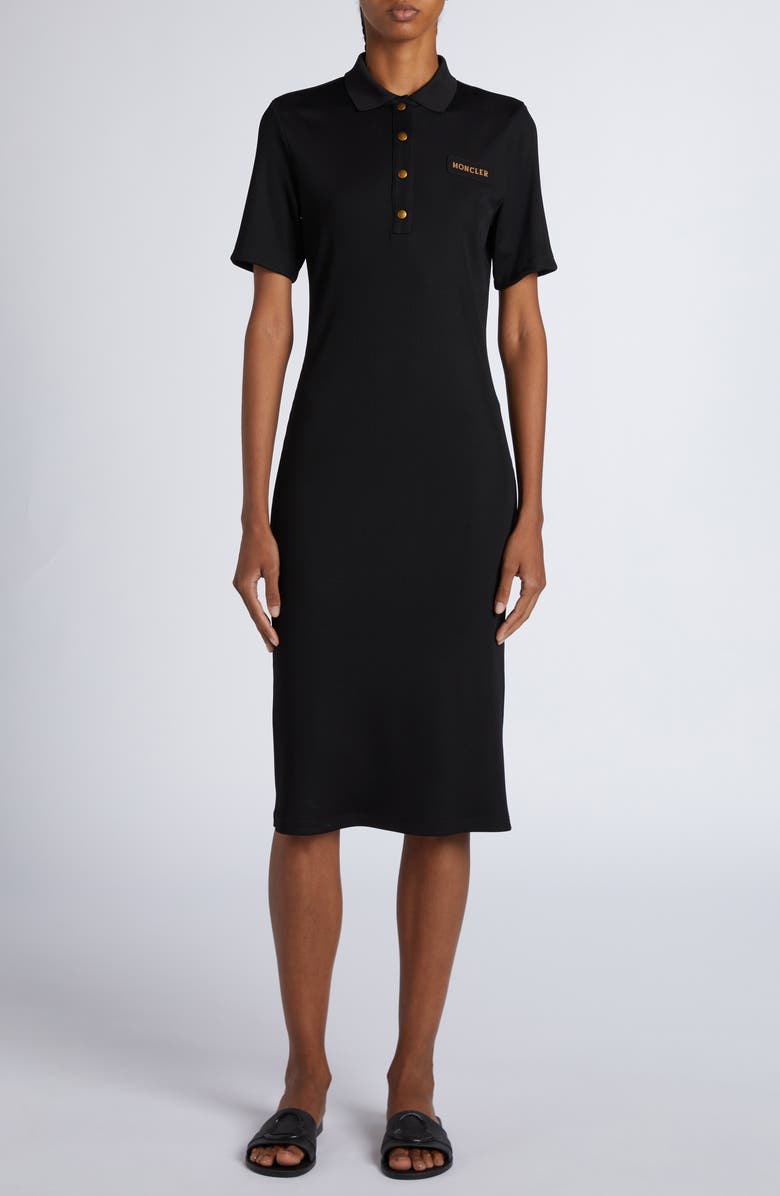 Moncler Rib Knit Polo Dress, Main, color,