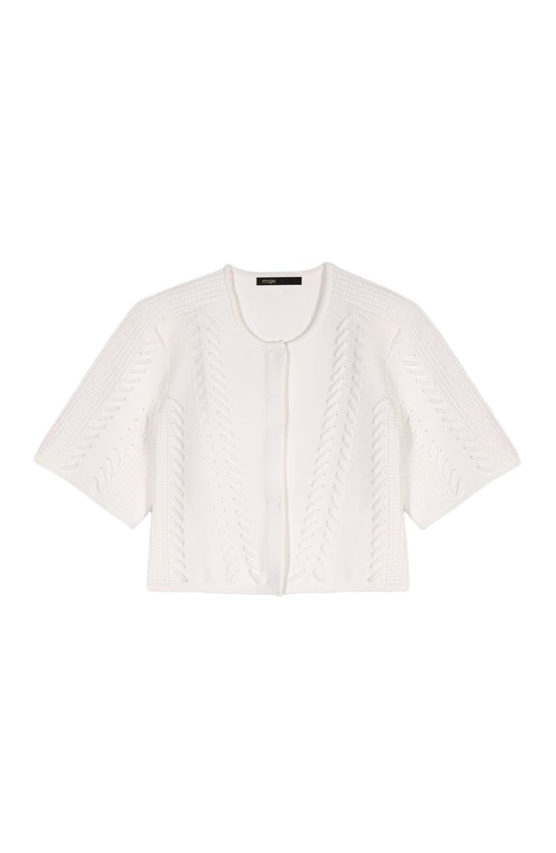 maje Cropped cardigan, Alternate, color, White