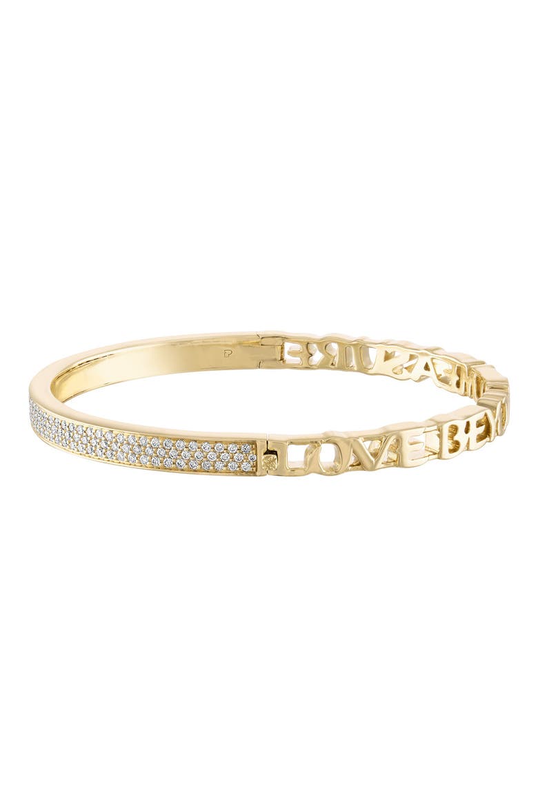 Love & Happiness Pavé Diamond Bangle, Main, color, LOVE LUCK & HAPPINESS
