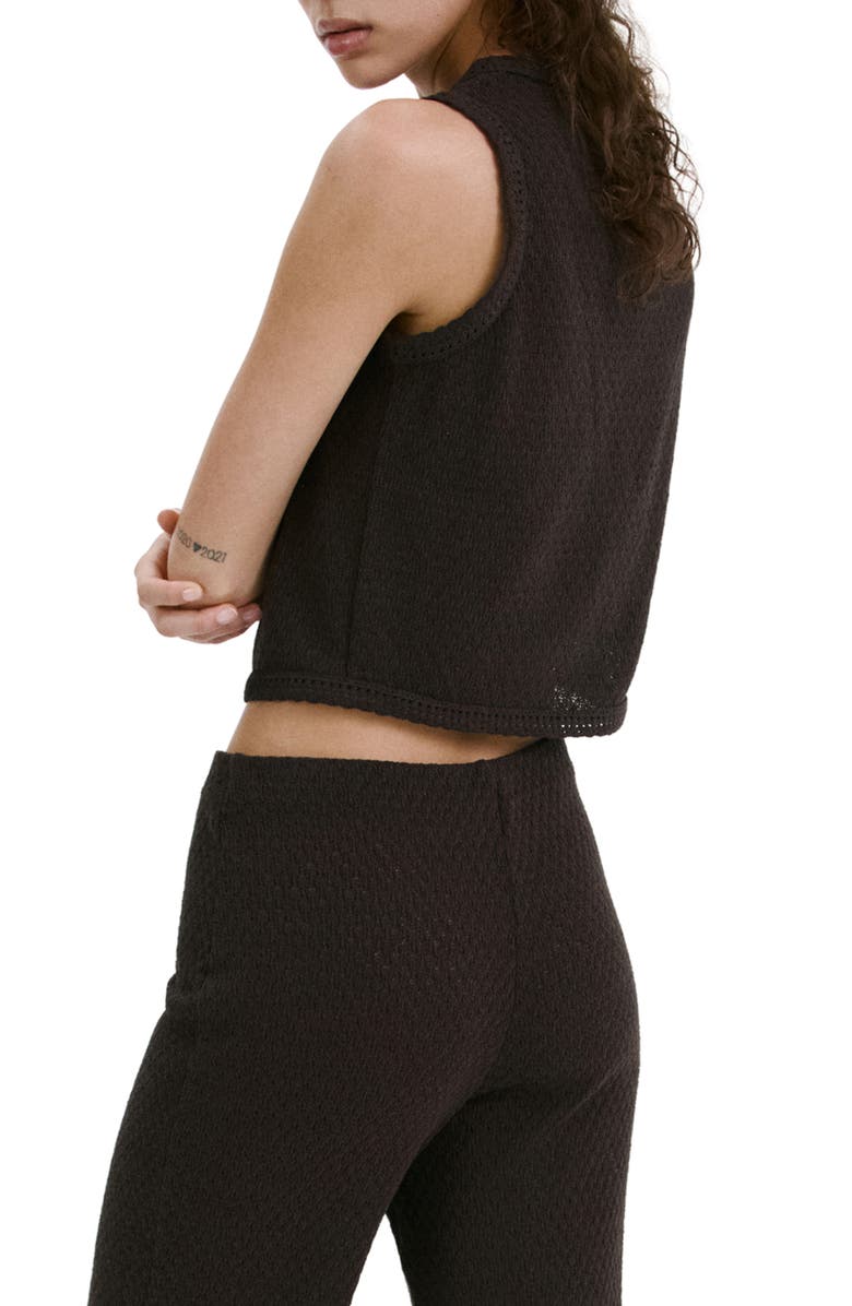 MANGO Nati Sleeveless Knit Top, Alternate, color, Chocolate