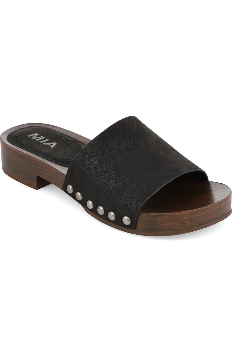 MIA Lanell Slide Sandal, Main, color, Black Brus