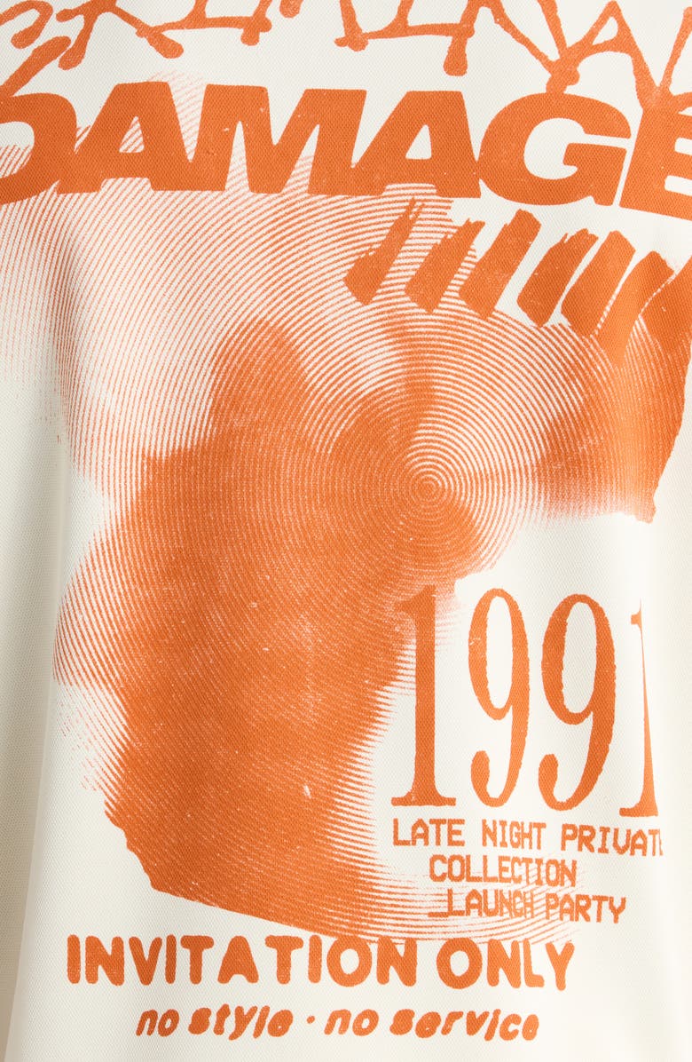 CRIMINAL DAMAGE Invitation Only Graphic Polo, Alternate, color, Off-White/ Orange