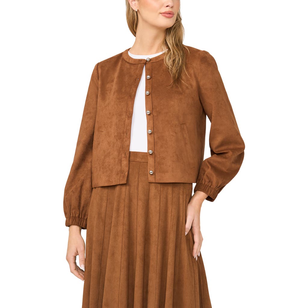 Halogenr Halogen(r) Faux Suede Jacket In Tobacco Brown