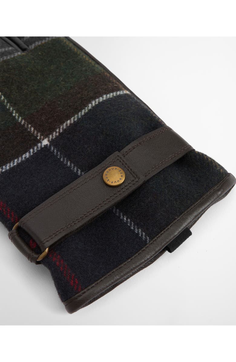 Barbour Newbrough Tartan Waterproof Gloves, Alternate, color, Classic Brown