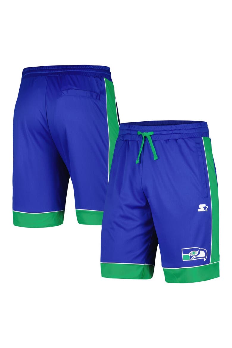 Men's Starter Royal/Green Seattle Seahawks Vintage Fan Favorite Shorts, Main, color, Royal