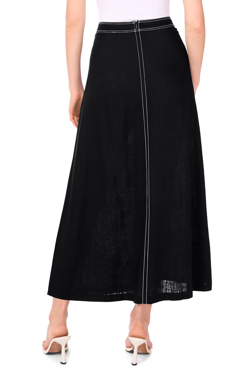 CeCe High Waist A-Line Maxi Skirt, Alternate, color, Rich Black