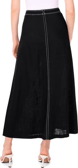 High Waist A-Line Maxi Skirt