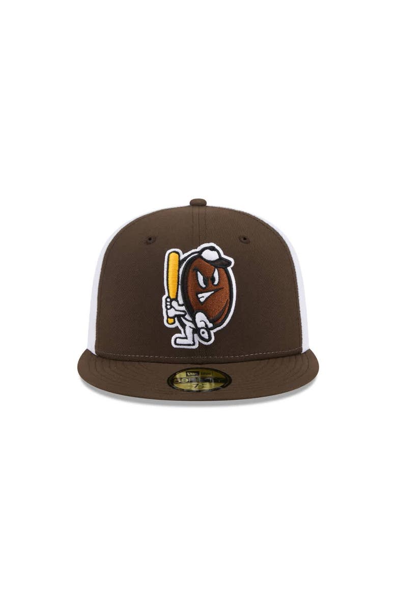 Men's New Era  Brown Portland Sea Dogs Theme Nights 59FIFTY Fitted Hat, Alternate, color, Brown