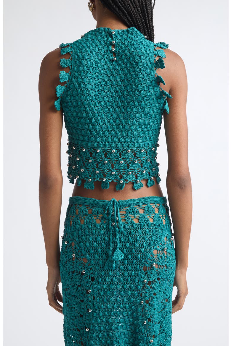 Sleeveless Crochet Top, Alternate, color, GREEN