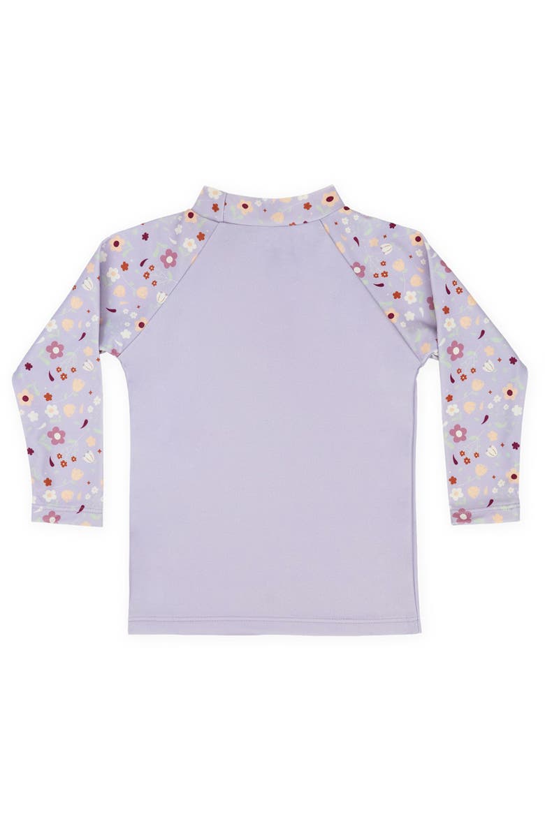 Kids Long Sleeve Rash Guard, Alternate, color, Lilac Spring