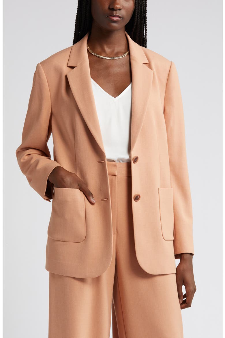 Textured Patch Pocket Blazer, Main, color, TAN CORK