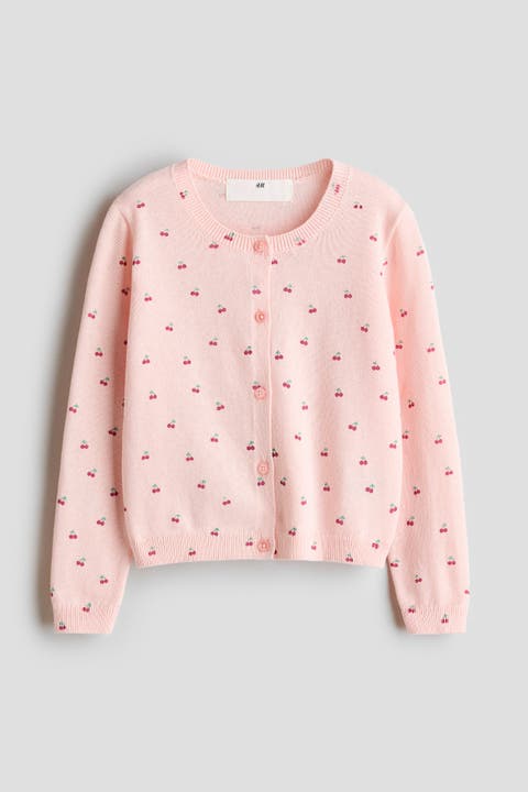 Fine-knit Printed Cardigan