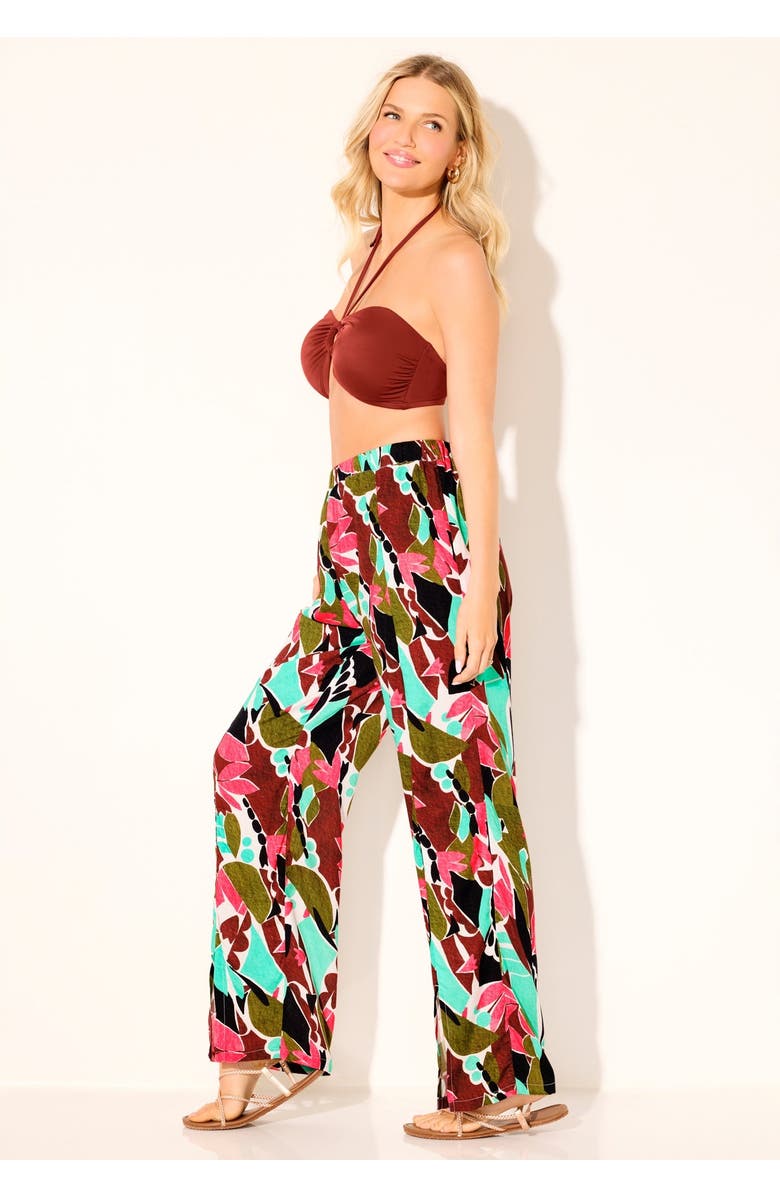 Swimsuits for All Elastic Waist Lounge Cover Up Pant, Alternate, color, Abstract Island