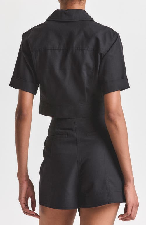 Derek Lam 10 Crosby Ragean Utility Wrap Top In Black