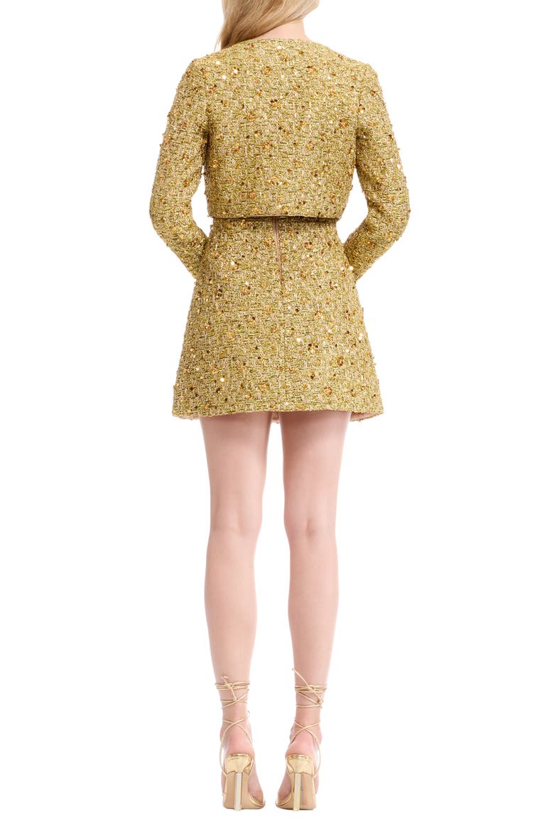 Andra Sequin Embellished Jacket, Alternate, color, GOLD MULTI