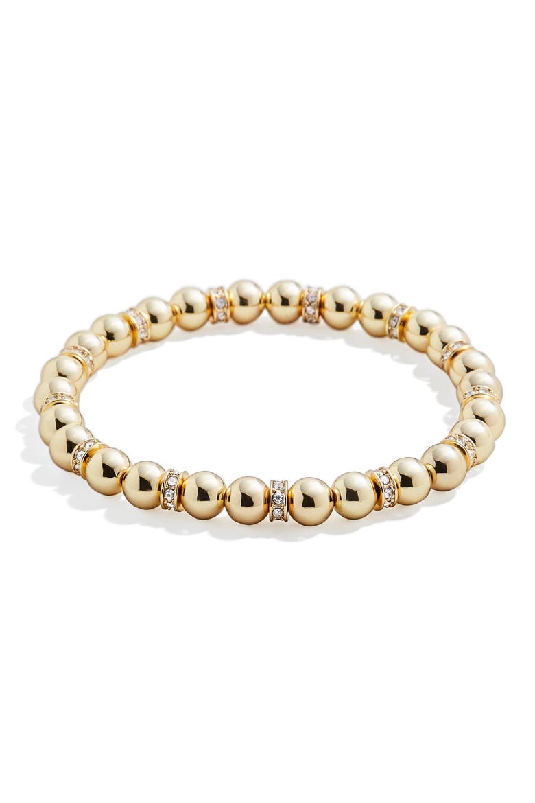 Pisa Pavé Beaded Stretch Bracelet, Main, color, GOLD