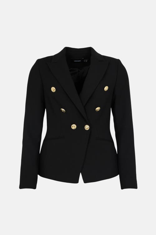 Karen Millen Petite Tailored Button Military Blazer In Black