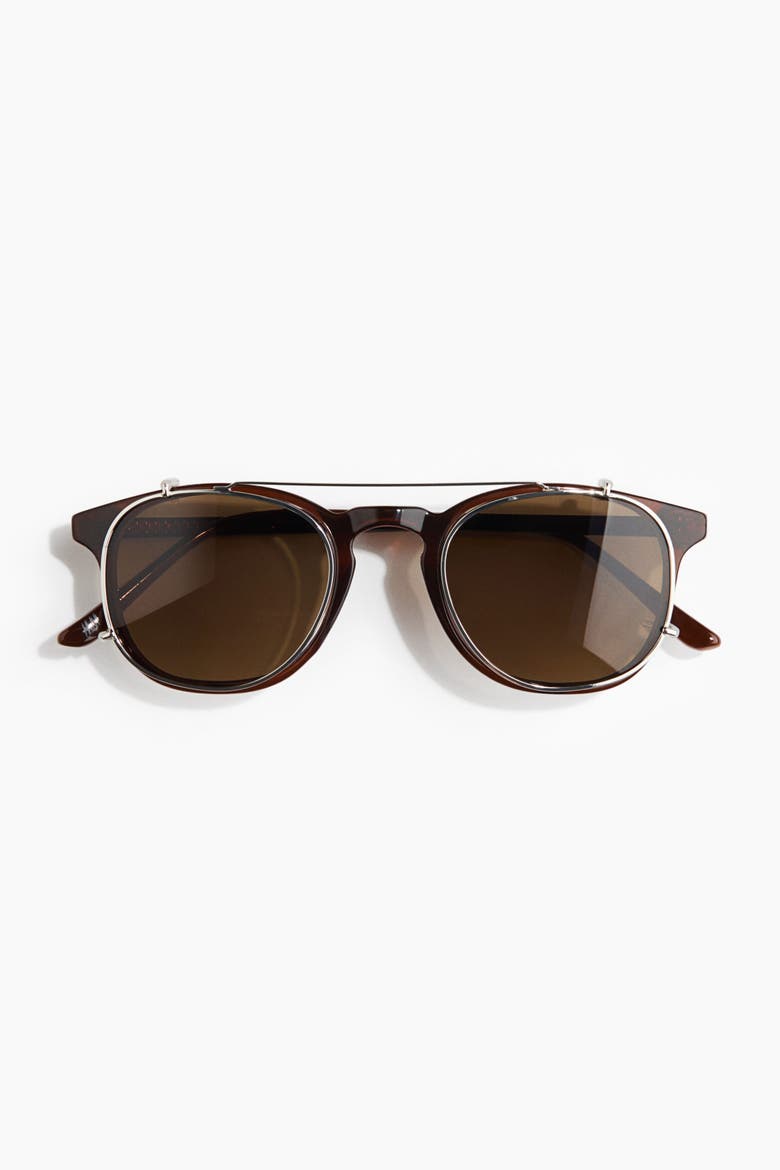 2-in-1 Polarised Sunglasses, Main, color, Brown